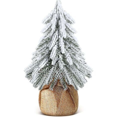 Albero di Natale finto artigianato stagionale per interni Mini albero di Natale da tavolo Villaggio in vaso Pino Piccolo albero di Natale 1 pezzo Verde