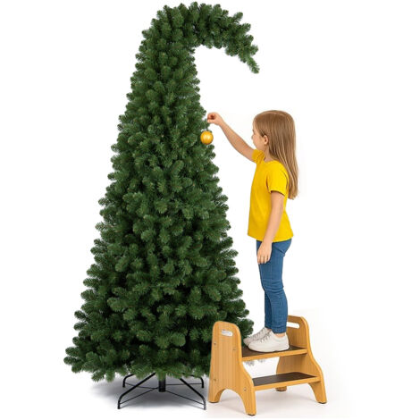 Albero di Natale Grumpy Verde Punta Ricurva 180cm Addobbo Natalizio 800 Punte