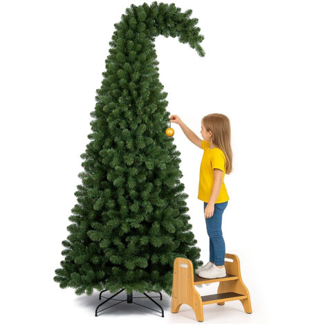 Albero di Natale Grumpy Verde Punta Ricurva 210cm Addobbo Natalizio 1100 Punte