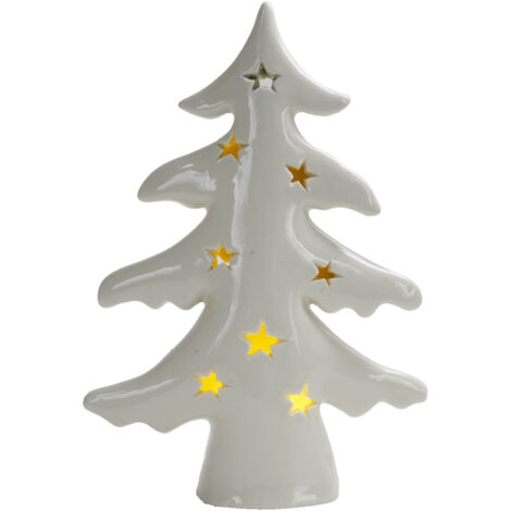 Albero di Natale H26 cm in Ceramica con Luci