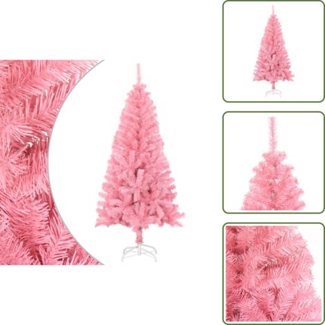 Albero di natale in acciaio - vidaXL Albero di Natale Artificiale Sottile con Base Rosa 150 cm PVC - Albero di natale per interno