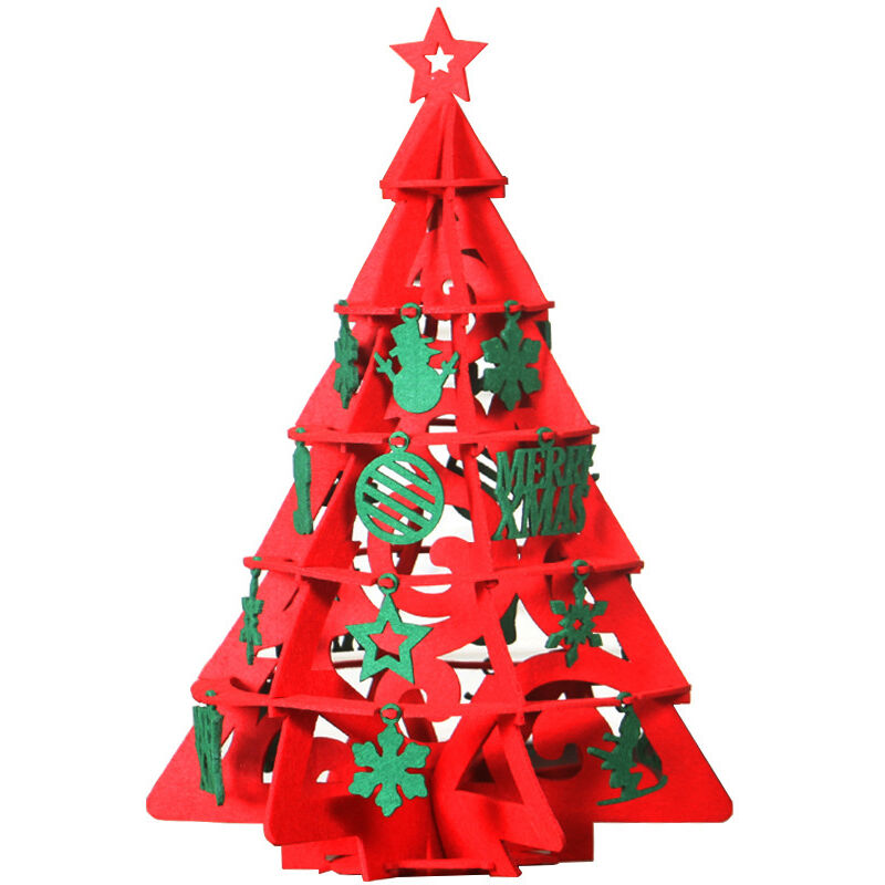 Albero Di Natale In Feltro Per Bambini 95 Cm Con Luci LED E 32 Ornamenti Staccabili - Decorazione Da Parete Fai Da Te - Regalo Natale - 3