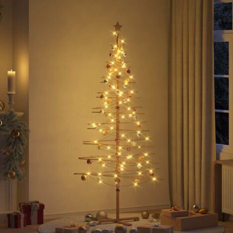 Albero di Natale in legno con supporto Marrone 210 cm Bambù vidaXL