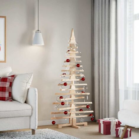 Albero di Natale in legno per decorazioni 150 cm in legno massello di pino vidaXL