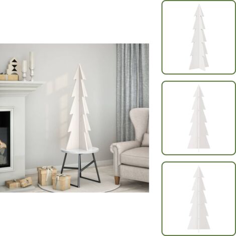 Albero di Natale in pino - vidaXL Albero di Natale Decorativo Bianco 112 cm Legno Massello Pino -