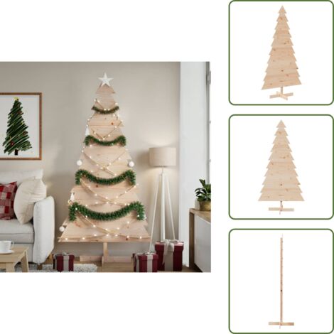 Albero di Natale in Pino - vidaXL Albero di Natale Decorativo in Legno 180 cm Legno Massello Pino - Decorazione per Casa