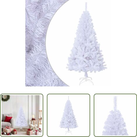 Albero di natale in PVC -  Albero di Natale Artificiale con Rami Spessi Bianco 150 cm PVC