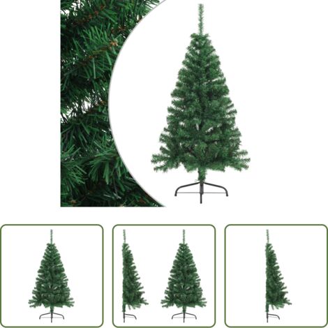 Albero di Natale in PVC -  Albero di Natale Artificiale Metà con Supporto Verde 120 cm PVC