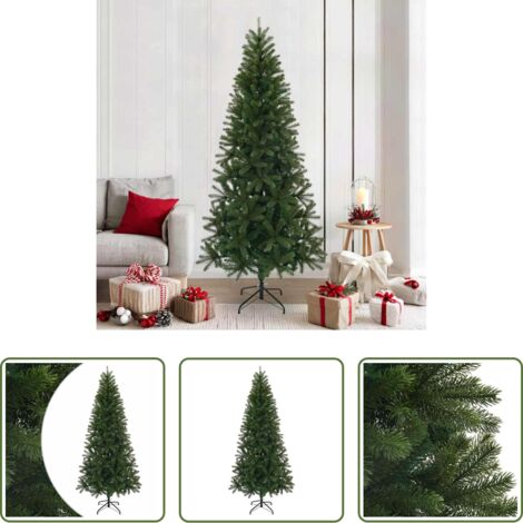 Albero di Natale in PVC -  Albero di Natale artificiale Verde 210 cm PVC, PE e acciaio