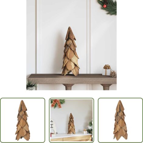 Albero di Natale in teak - Albero di Natale Marrone 51 cm Legno massello di teak