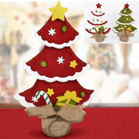 Decorazioni Albero Di Natale Con Foto.Albero Di Natale In Tessuto Feltro Con Base In Juta 25 Cm Decorazioni Natalizie