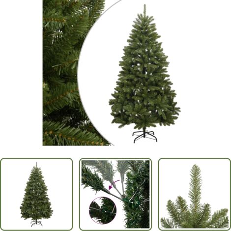 Albero di natale incernierato -  Albero di Natale Artificiale Incernierato con Base Verde 180 cm