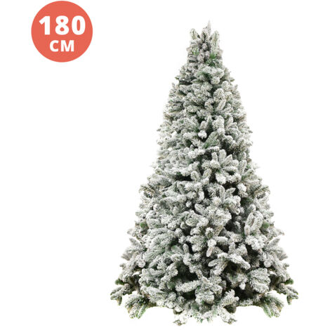 Albero di Natale innevato 180 cm Val d'Isere bianco - bianco