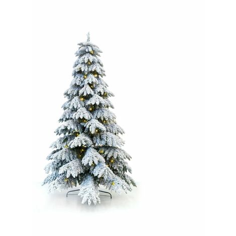 ALBERO NATALE NEEDLE SLIM INNEVATO ABETE ALLESTIMENTO VETRINA ADDOBBI