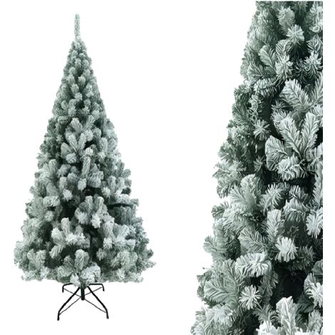 Albero di Natale innevato bianco ALTO CM 180 PVC Ignifugo con Apertura Rapida ad ombrello 450 cime