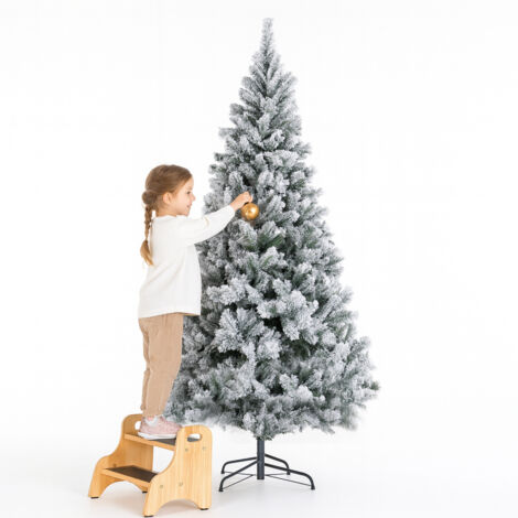 Albero di Natale Innevato Bianco Winter Palace Foltissimo 150cm 550 Rami Innesto