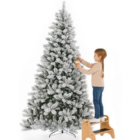 Albero di Natale Innevato Bianco Winter Palace Foltissimo 210cm 1420 Rami Innesto