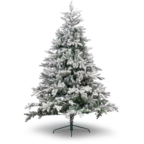 Albero di Natale Innevato "Bormio" in PE Effetto Real Touch + Flock di Altissima qualità -240 cm