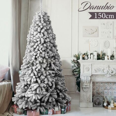 Albero di natale Slim innevato Kentucky in PVC + Flock Bianco per  dimensioni ridotte