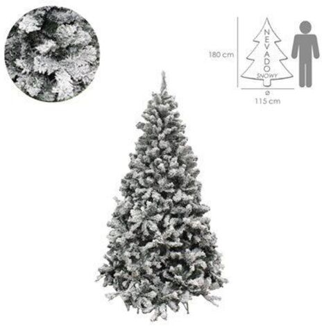 Albero di Natale Innevato Maurer 180 cm 758 Rami Ombrello Floccato Base 115 cm