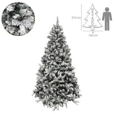 Albero di Natale Innevato Maurer 210 cm 1106 Rami Ombrello Floccato Base 130 cm
