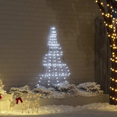 Albero di Natale LED con picchetti per il terreno Bianco freddo vidaXL