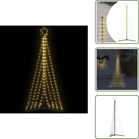 Albero di Natale LED - vidaXL Albero di Natale a LED 339 LED Bianco Caldo 187 cm - Decorazioni natalizie