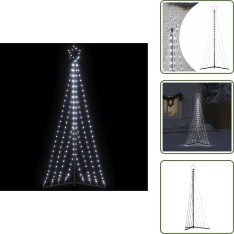 Albero di Natale LED - vidaXL Albero di Natale a LED 339 LED Bianco Freddo 182 cm - Decorazioni natalizie
