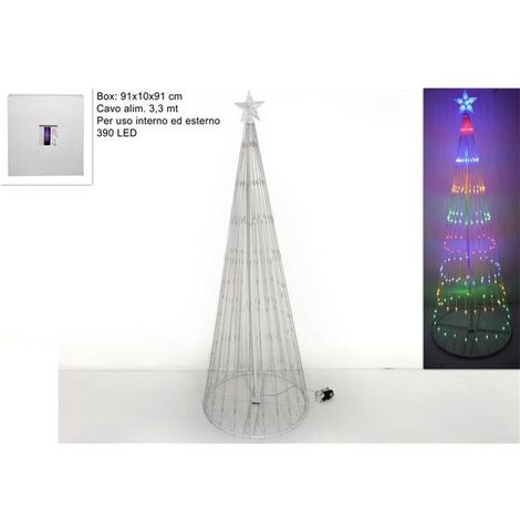 Albero di natale luminoso con luci 3 MT per decorazioni addobbi da esterno multicolor