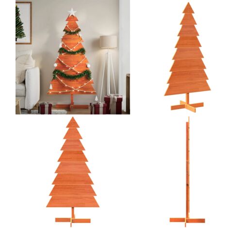 Albero di Natale Marrone Cera 150 cm in Legno Massello di Pino - Albero di Natale marrone - Albero di Natale in pino