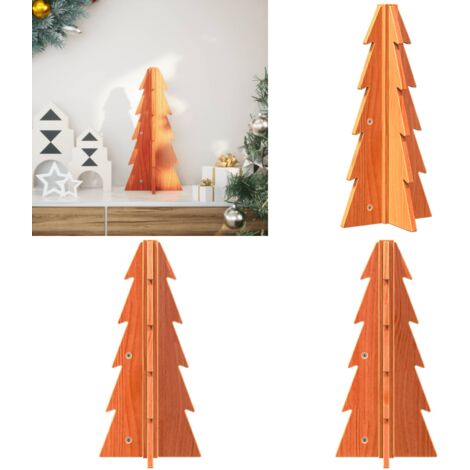Albero di Natale Marrone Cera 49 cm in Legno Massello di Pino - Albero di Natale Marrone - Albero di Natale Rustico