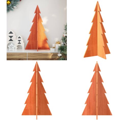 Albero di Natale Marrone Cera 80 cm in Legno Massello di Pino - Albero di Natale marrone - Albero di Natale in pino