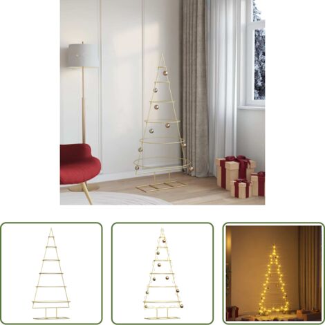Albero di Natale moderno -  Albero di Natale in metallo con supporto Oro 148 cm