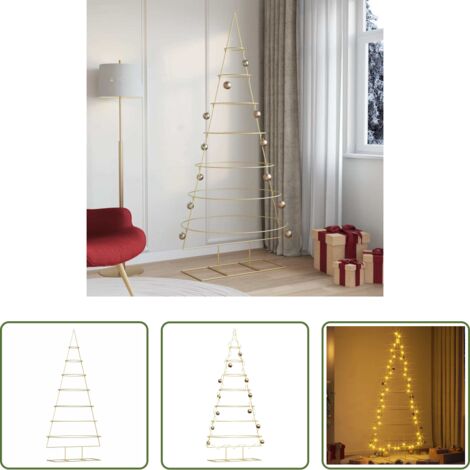 Albero di Natale moderno -  Albero di Natale in metallo con supporto Oro 209 cm