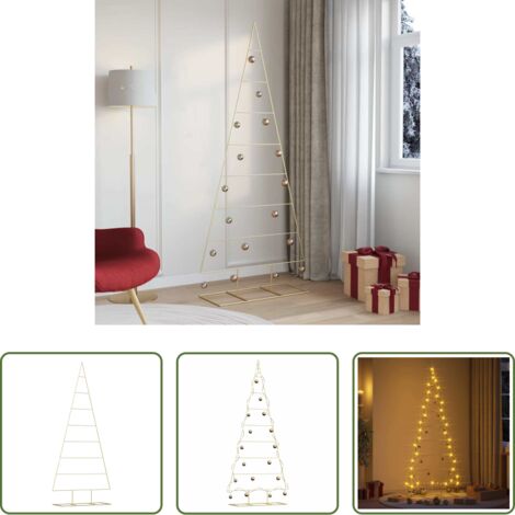 Albero di Natale moderno -  Albero di Natale in metallo con supporto Oro 211 cm