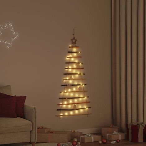 Albero di Natale Naturale 120 cm legno massiccio di frassino vidaXL