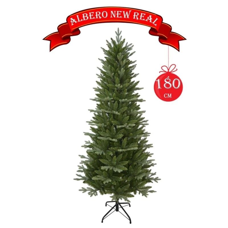 Eurobrico - albero di natale 'new regal' alto 180 cm con 1257 rami e apertura ad ombrello