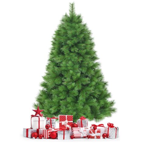 Albero di Natale non illuminato 180cm, abete artificiale con base metallica