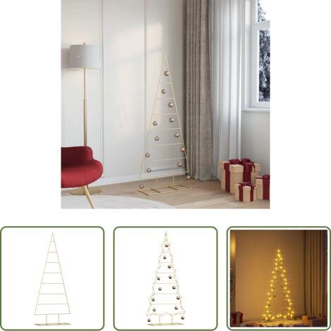 Albero di Natale oro -  Albero di Natale in metallo con supporto Oro 150 cm