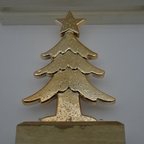 Albero di natale oro con luci 19cm per decorazioni addobbi casa vetrine negozio