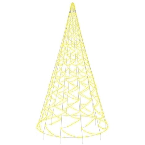 Albero di Natale Pennone Bianco Caldo 3000 LED 800 cm vidaXL