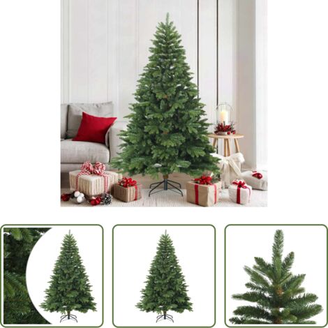 Albero di Natale pieghevole -  Albero di Natale Artificiale con Rami Pieghevoli Verde 180 cm