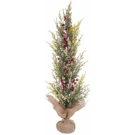 Albero di Natale "Pino Jaxon" con bacche rosse 70 cm decorazione natalizia -70 cm