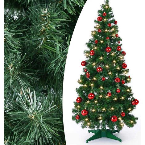 Albero Di Natale Con Luci Led Incorporate.Albero Di Natale Pop Up 150 Cm Con Luci Led 50x Bianco Caldo E 40 Palline Rosse