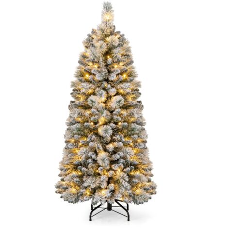 Albero di Natale pop-up 150cm, con aghi di pino e luci LED bianco caldo