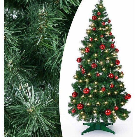 Albero Di Natale Addobbato Foto.Albero Di Natale Pop Up 150cm Con Luci Led 50x Bianco Caldo E Palline Rosse 11424