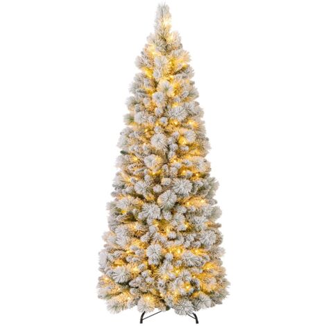 Albero di Natale pop-up 180cm, con aghi di pino e luci LED bianco caldo