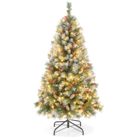 Albero di Natale pre-illuminato 150cm con luci LED e 8 modalità di illuminazione