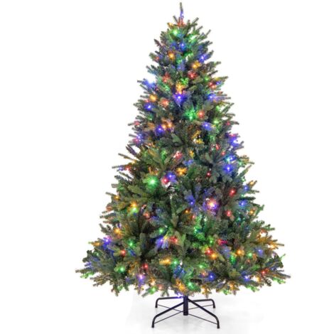 Albero di Natale pre-illuminato 180cm con 844 punte e luci LED multicolore