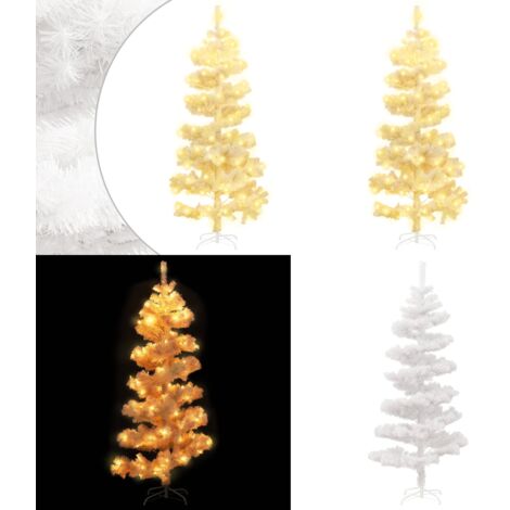 Albero di Natale Preilluminato con Vaso Bianco 180 cm in PVC - Luci LED - Decorazione Natale